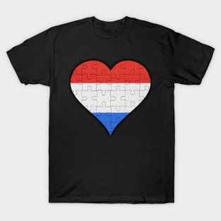 Dutch Jigsaw Puzzle Heart Design - Gift for Dutch With Netherlands Roots T-Shirt